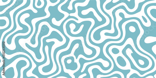 Photos Wavy pattern with irregular shapes in blue and gray checkers creating a fluid te