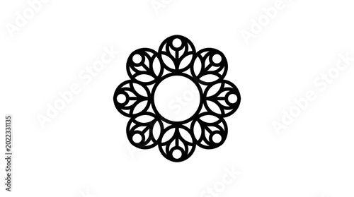 Intricate floral mandala design element.