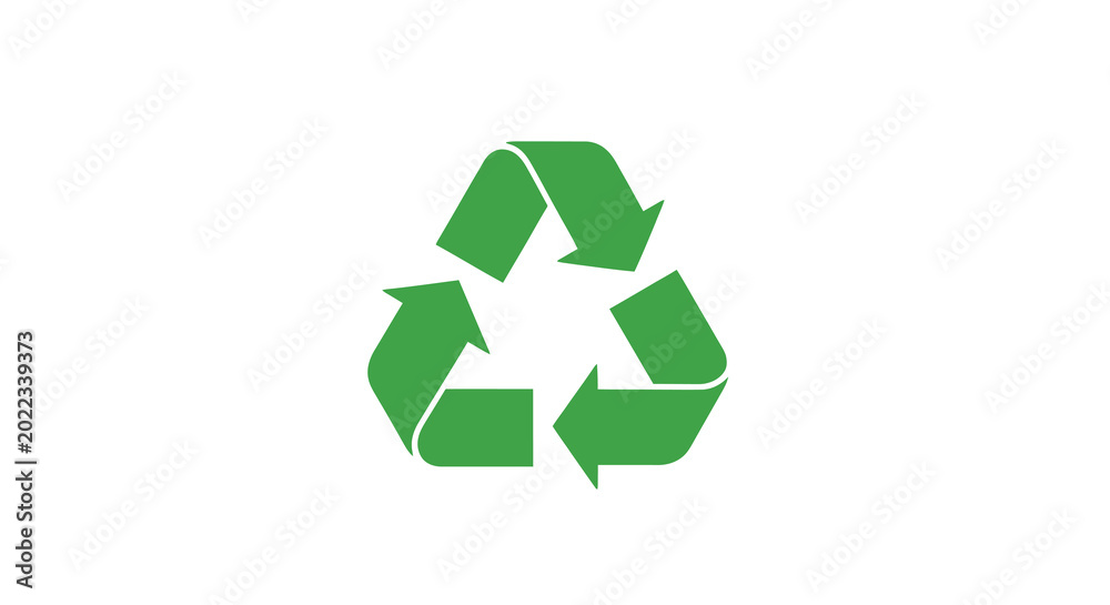 Obraz premium recycling symbol icon green vector illustration on white background