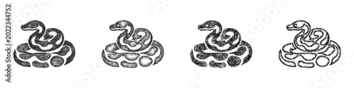 Foto Sketch boa constrictor icon design set