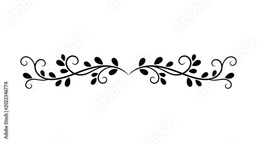 Black floral border design element.
