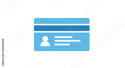 Εκτύπωση καμβά credit card icon blue flat design on white background