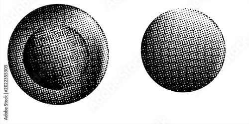 Canvastavla Grainy noise circles vector set