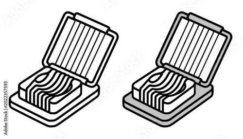 Photos Egg slicer illustration, in line art and colored design, for coloring page