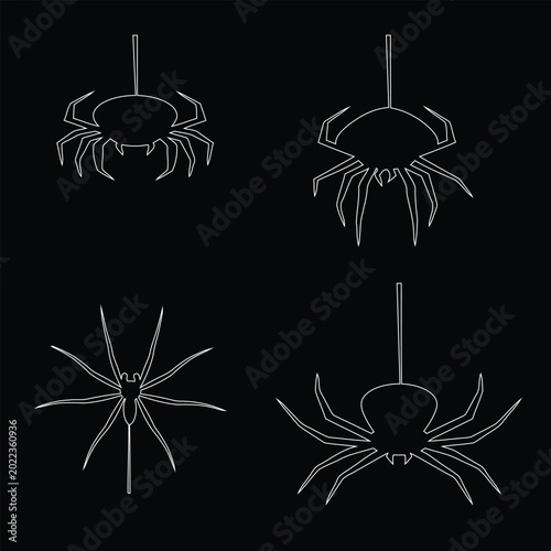 Принти на полотні Minimalist spider line-art vectors