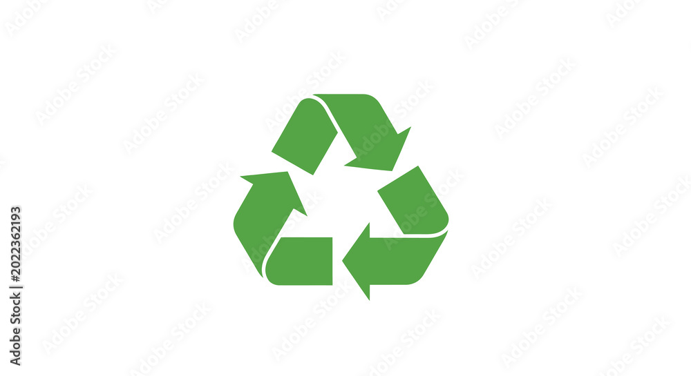Obraz premium recycling symbol icon green vector illustration on white background