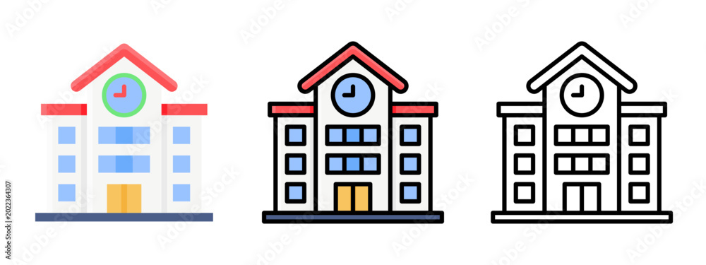 Fototapeta premium Modern School Campus University Education Architecture Learning Icon