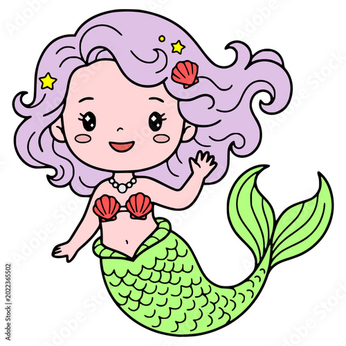 Beautiful Mermaid Vector Illustration