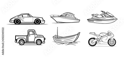 Transportation Vehicle Illustration Collection