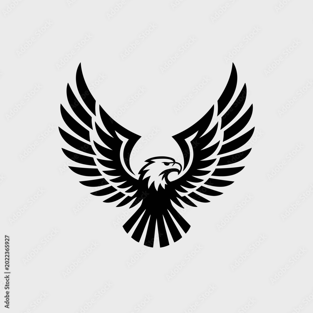 Fototapeta premium Black and white eagle logo symbol.