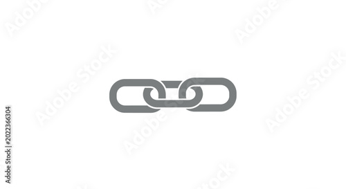 Schilderij op canvas Simple gray chain link icon representing connection and strength.