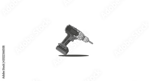 Photos Black cordless electric drill with adjustable chuck and ergonomic handle
