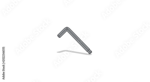 Schilderij op canvas Metal hex key or Allen wrench isolated on white background with shadow