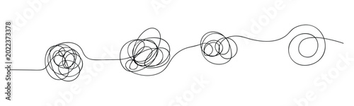 Tableau sur toile Abstract curved lines symbolizing transformation from chaos to clarity