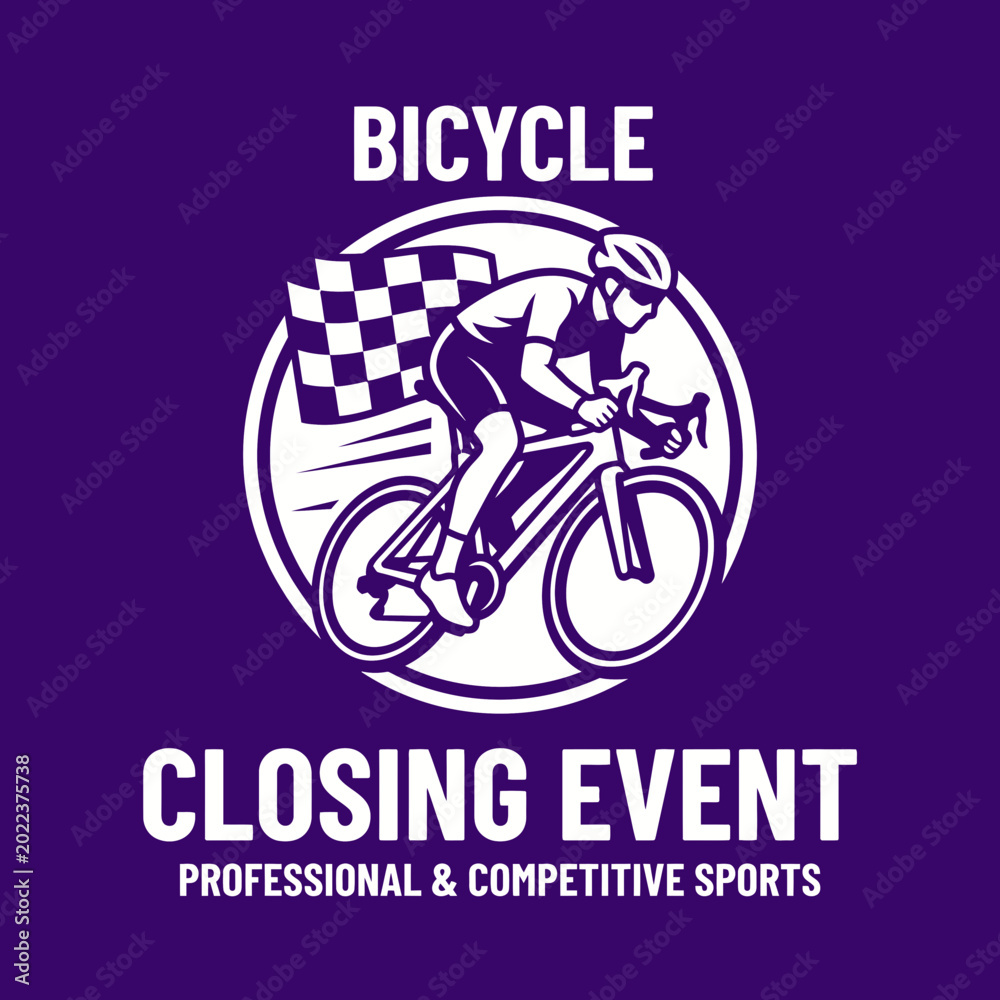 Fototapeta premium Bicycle Race Victory Symbolizing Closing Event For Competitive Professional Cycling Sports
