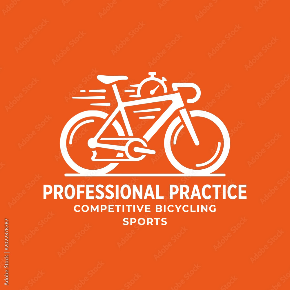 Fototapeta premium Bold Bicycle Emblem Illustrating Professional Practice for Competitive Cycling Sports