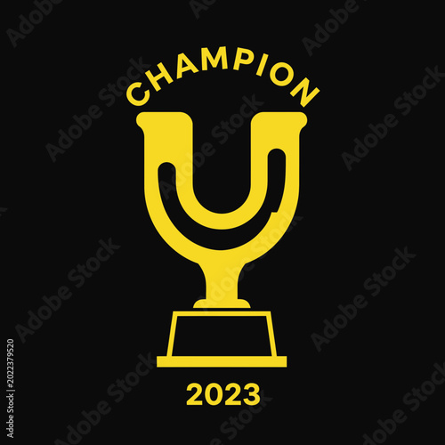 Bold Champion U Trophy Symbolizing Victory and Success for 2023 Achievement Recognition