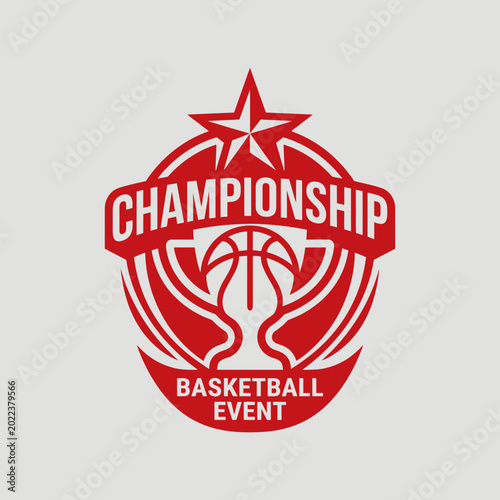 Bold Championship Basketball Event Emblem Design Perfect for Tournaments and Sporting Competitions