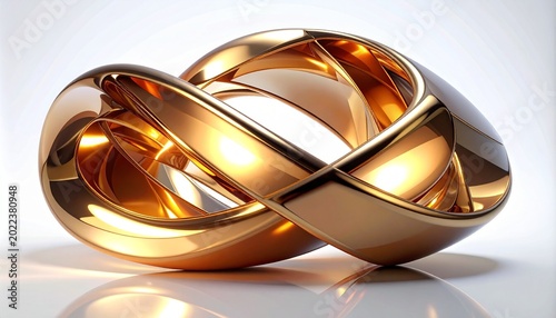 Polished gold infinity knot sculpture
