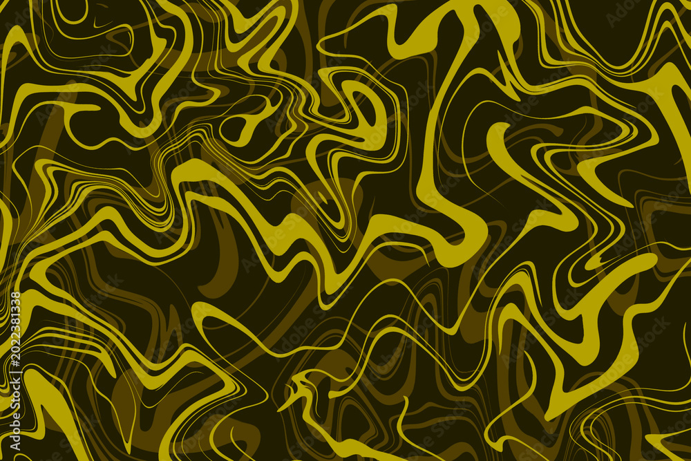 Obraz premium Abstract yellow liquid swirl wave art decoration background