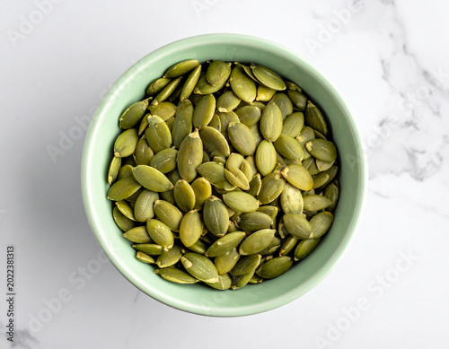 Pumpkin seeds in a bowl