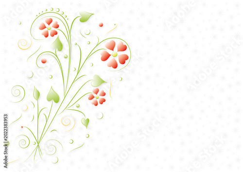 Canvastavla Vector illustration of a congratulatory card with a bouquet of flowers