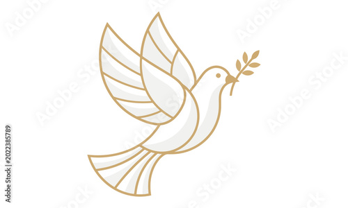 Photos Dove holding olive branch peace symbol flying isolated on white background religious
