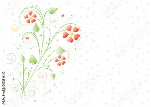Quadro su tela Vector illustration of a congratulatory card with a bouquet of flowers