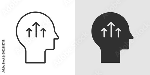 Schilderij op canvas Self Improvement Icon representing personal growth, lifelong learning, and positive habit development