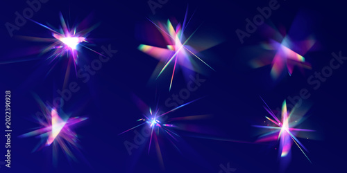 фотографія Abstract rainbow prism sparkles glow