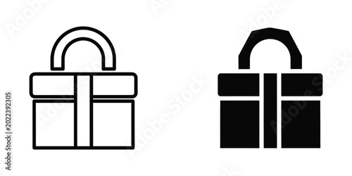 Fotografie Open and closed padlock icons with handle