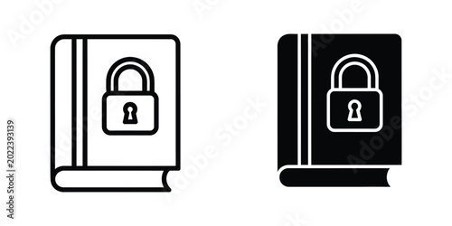Εκτύπωση καμβά Locked book icon with open padlock symbol