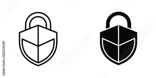 Slika na platnu Open and closed padlock vector icons set