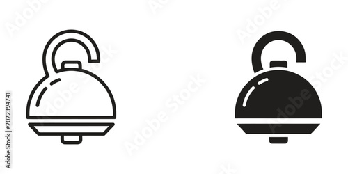 Tablou pe pânză Simple black and white padlock icon with handle