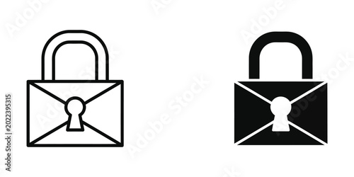 Photos Locked envelope icon with padlock symbol