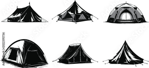 Family and car camping tent styles and layouts