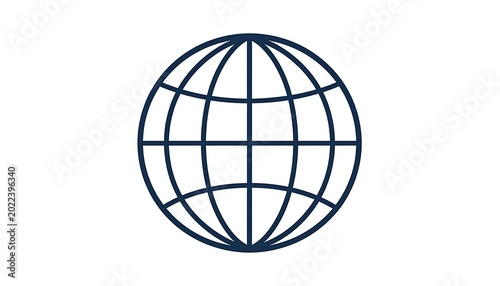 Simple Line Globe Icon Design.