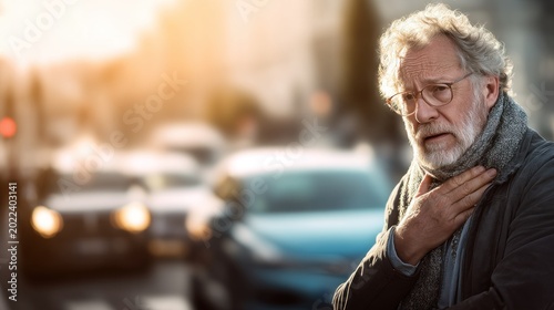Elderly man experiencing discomfort