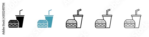 Canvas-taulu Unhealthy Fast food sign set