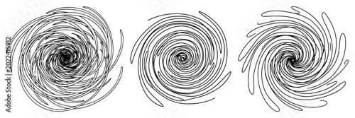 Foto Spiral swirls representing whirlpools or hurricane vortex in continuous line art