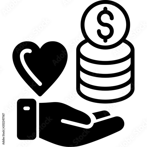 Принти на полотні Give Money Icon