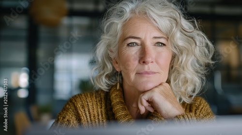 Mature woman contemplating