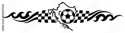 Photos Croatia soccer theme with map and checkerboard pattern in graphic style