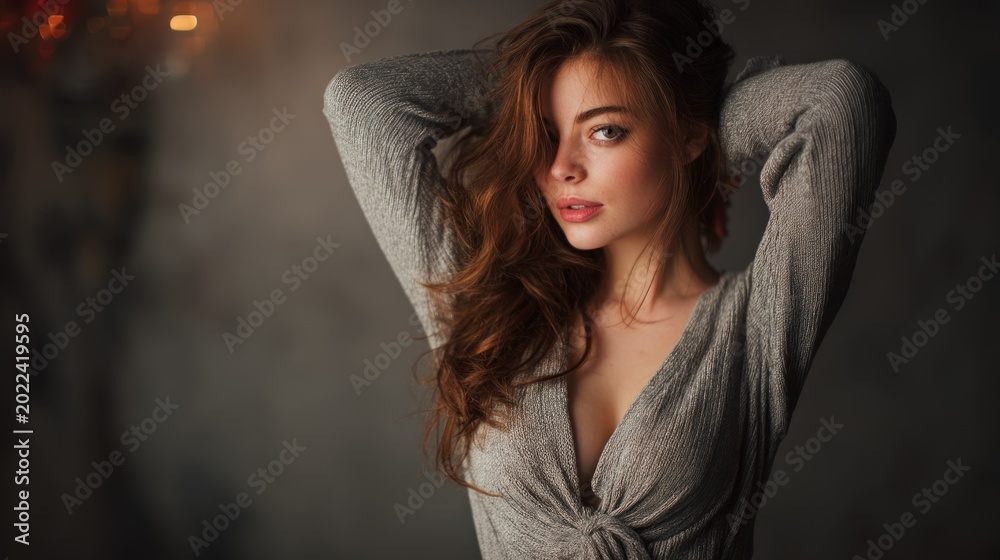 Fototapeta premium Woman portrait studio