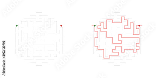 Φωτογραφία A diagram of a circular maze showing the paths