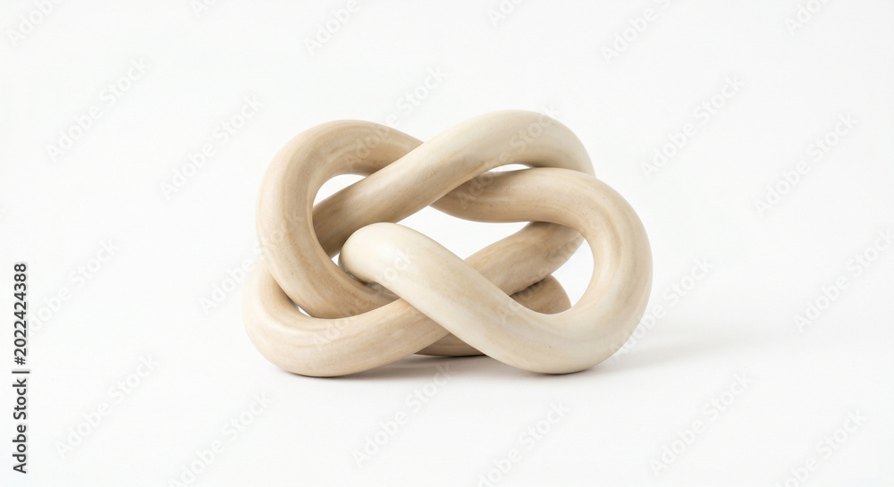 Fototapeta premium Elegant minimalist ceramic knot sculpture for modern home decor