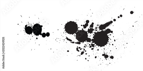 Konstfotografi Black brush stroke set isolated on background