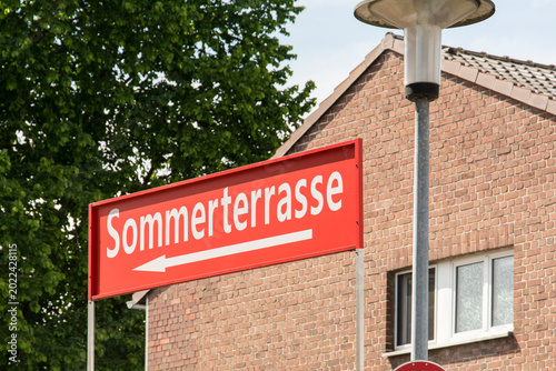 Sommerterrasse - Schild