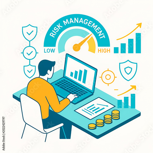 Risk Management and Financial Data Analysis Concept Illustration.