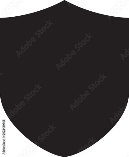 Black shield shape isolated on a white background silhouette high quality professional